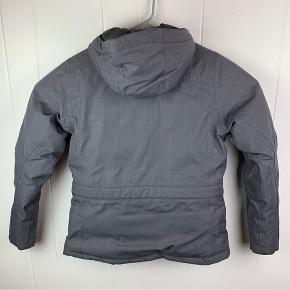 The North Face Full Zip Jacket Hooded Hyvent Goose Down Belt Gray Women’s Medium - Picture 2 of 11